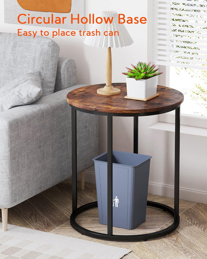 Round End Table, 20" Accent Small Side Table