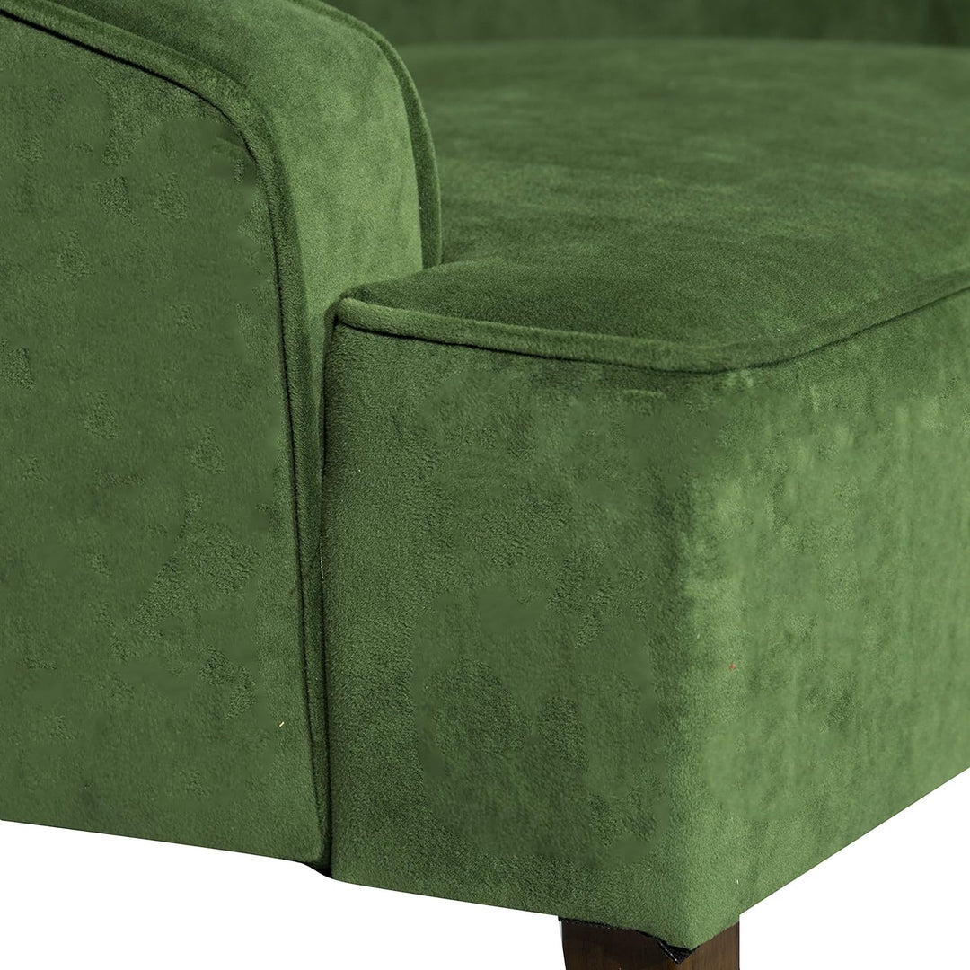 Velvet Swoop Arm Living-Room-Chairs, Dark Green