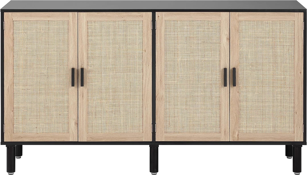 4 Door Sideboard Buffet Cabinet, 62.3x15.7x34.6