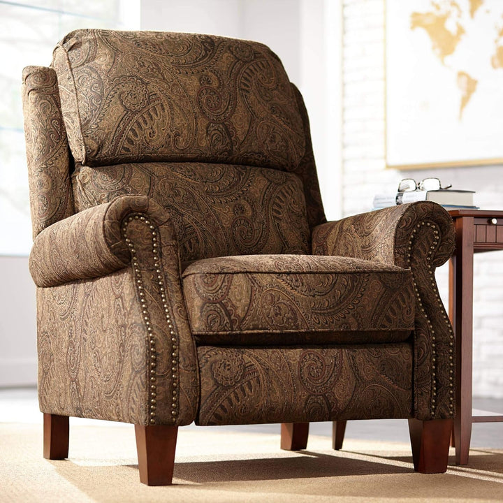 Beaumont Warm Brown Paisley Patterned Recliner