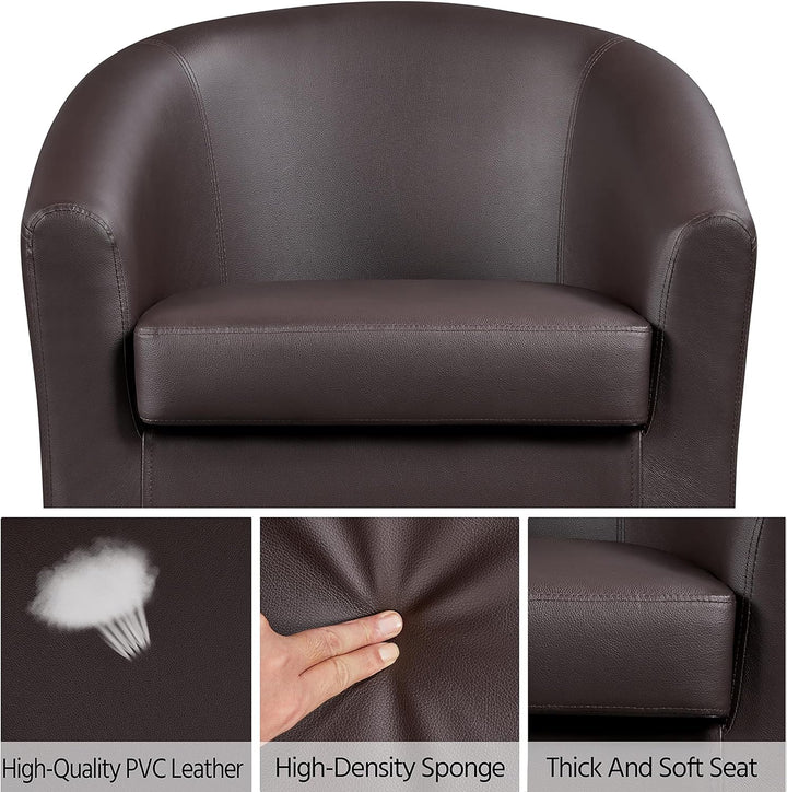 Leather Club Chair, Faux Leather Accent Chair