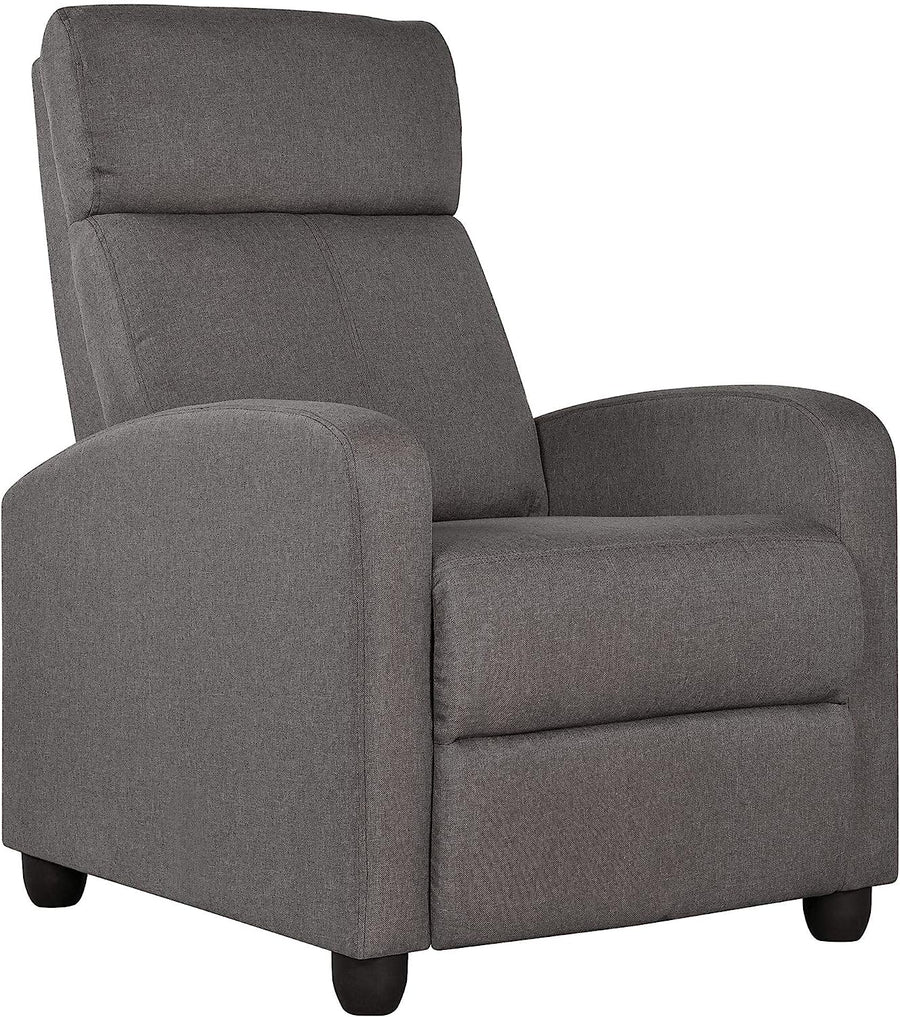 Fabric Recliner Chair Sofa Ergonomic Adjustable Matte Grey