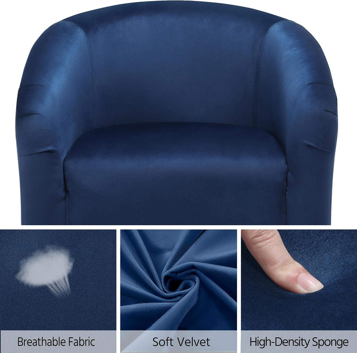 Velvet Accent Chair Set of 2, Navy Blue