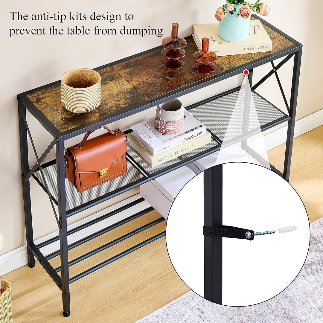 3 Tier Entryway Table, Narrow Sofa Table Shelves