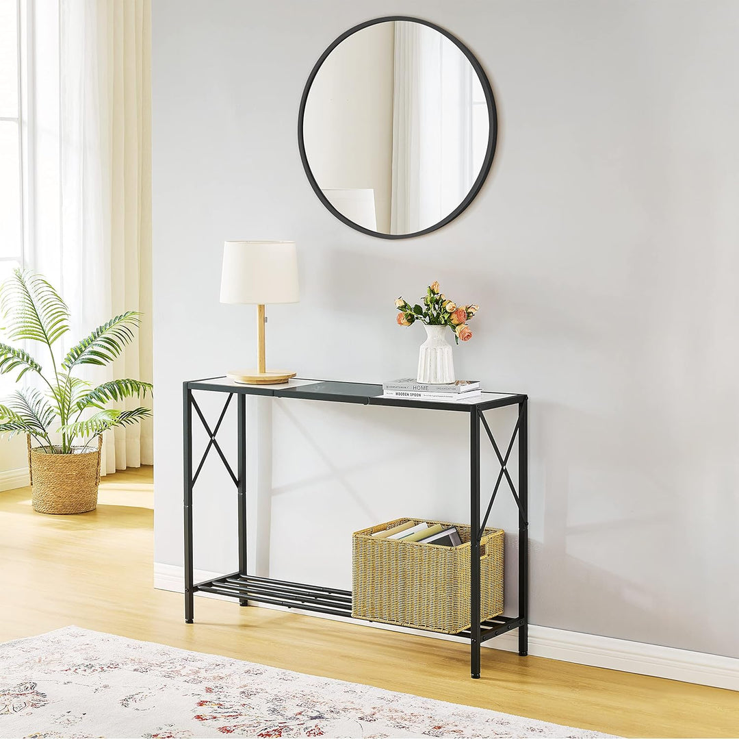 Console Table, 2-Tier Entryway Table, 41.8L Narrow