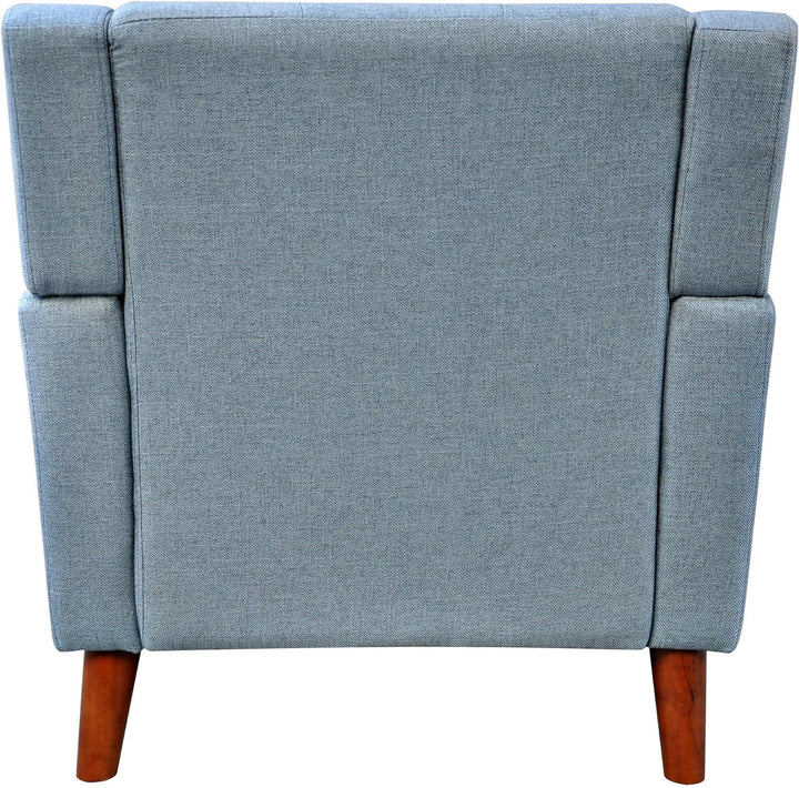 Alisa Mid Century Modern Fabric Arm Chair, Blue