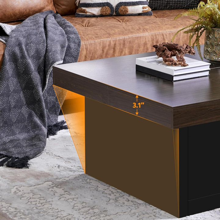 Stylish Wood Coffee Table with Storage Drawers, Espresso