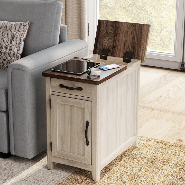 Farmhouse End Table w/ Charging Station