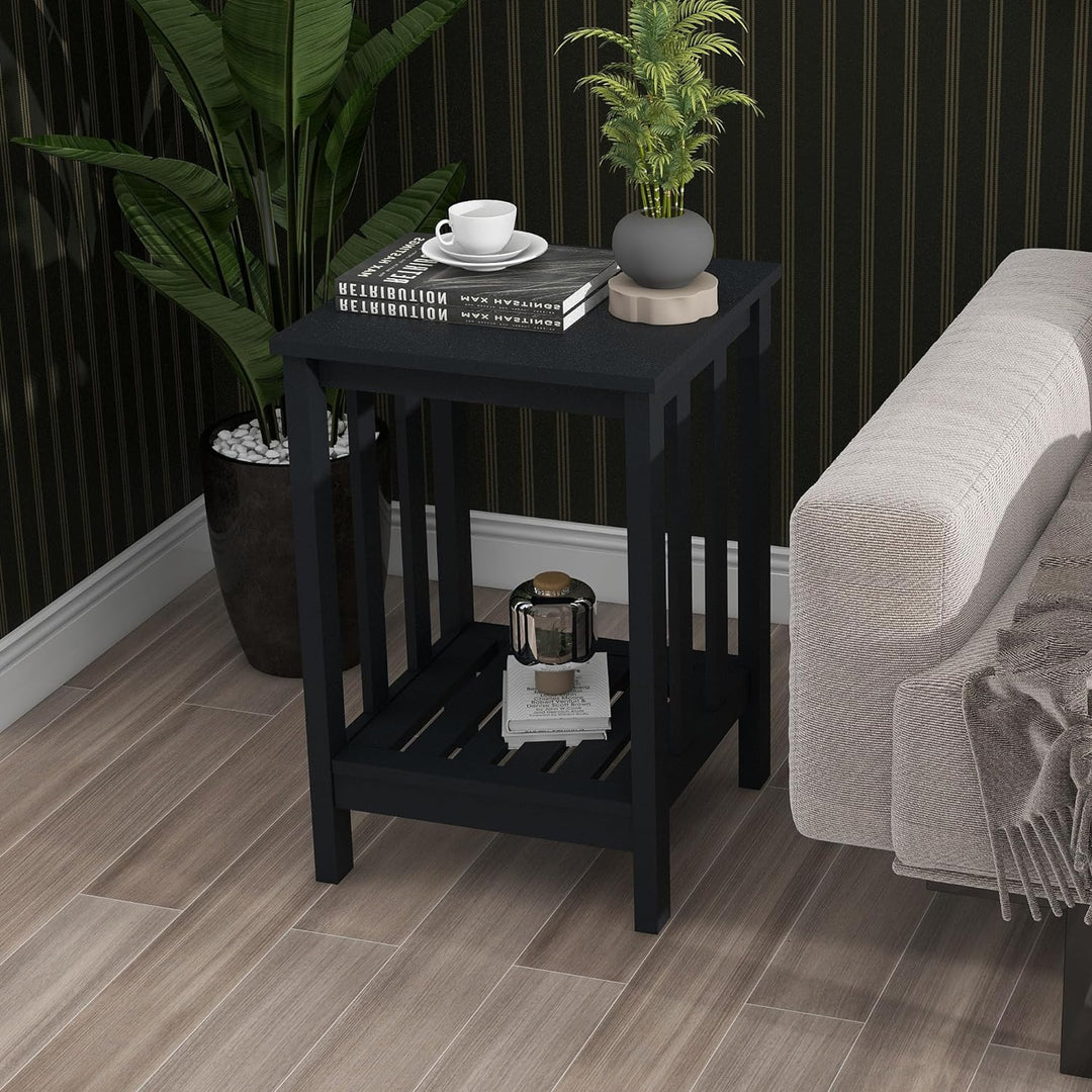 Black Side Tables Living Room Modern Rustic End Table