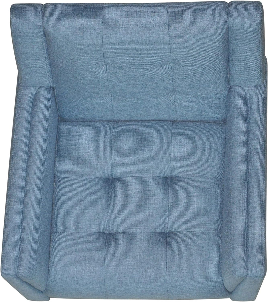 Alisa Mid Century Modern Fabric Arm Chair, Blue