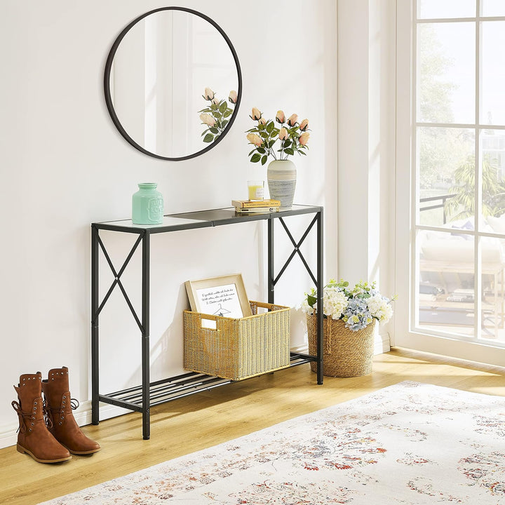 Console Table, 2-Tier Entryway Table, 41.8L Narrow