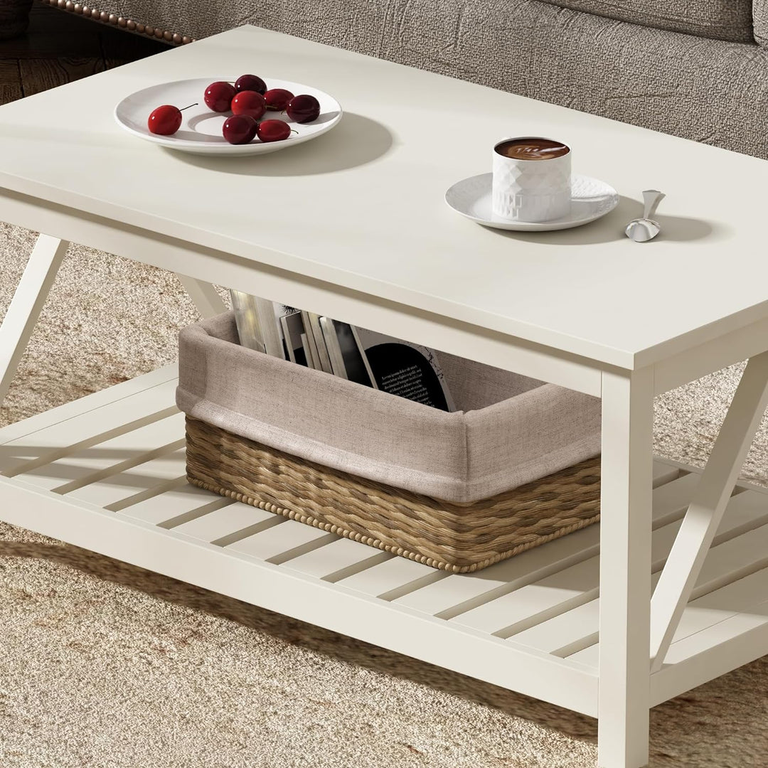 ChooChoo Coffee Table, Living Room Table, Antique White