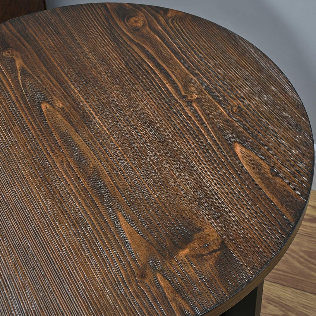 Round 19" Retro Rustic End Table