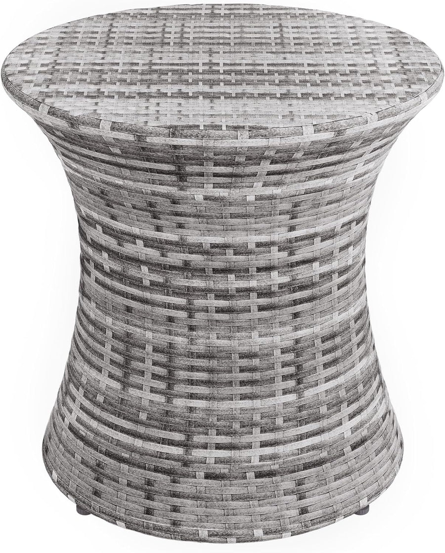 Sundale Outdoor Rattan Side Table, Warm Gray