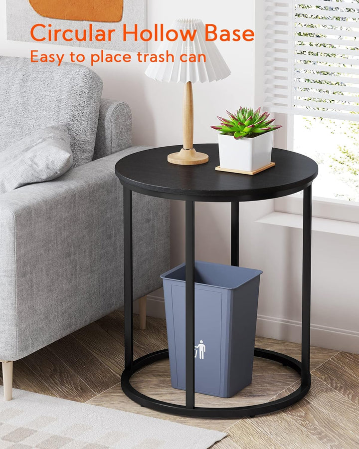 Round End Table, 20" Accent Small Side Table