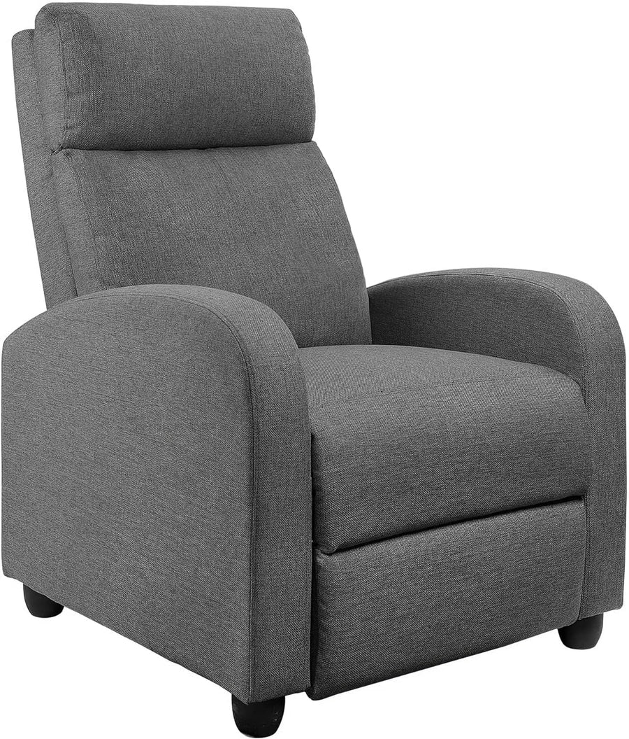 Recliner Chair Adjustable Home Theater Single Fabric Recliner Sofa Furniture (Grey)