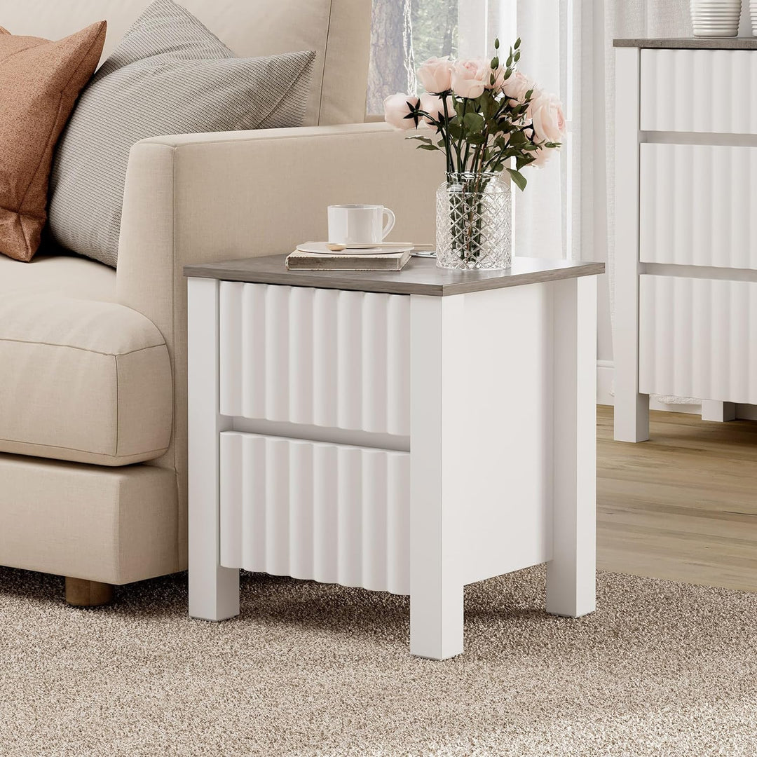 Stylish Modern Coffee Table Set, White