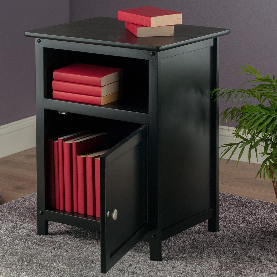 Wood Henry Accent Table, Black 19 inches