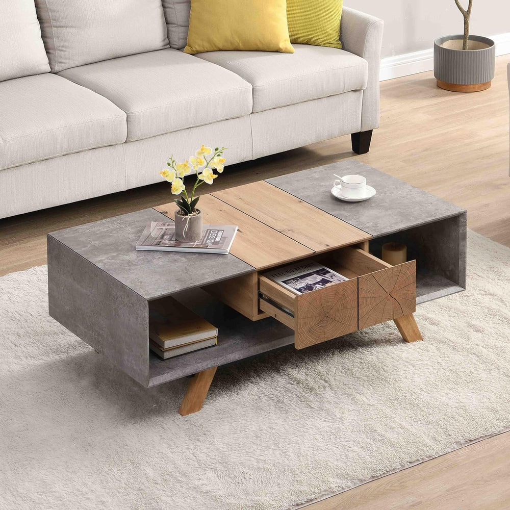 Coffee Table with Storage, Natural