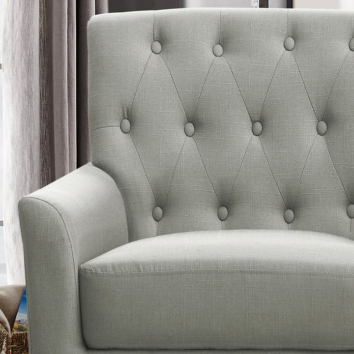 Keene 30Accent Fabric Upholstered Arm Tufted Chair Grey