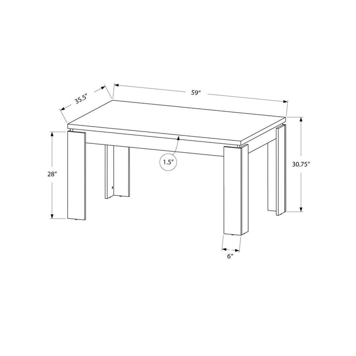 Rectangular Dining Table for Kitchen, Dining Room, White