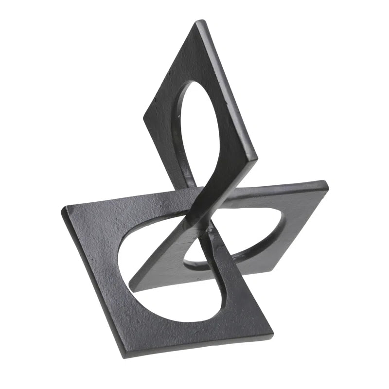 9" Metal Linked Square Decor, Abstract Decorative Table Accent