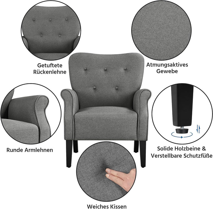 Modern Armchair, Mid Century Accent Chair