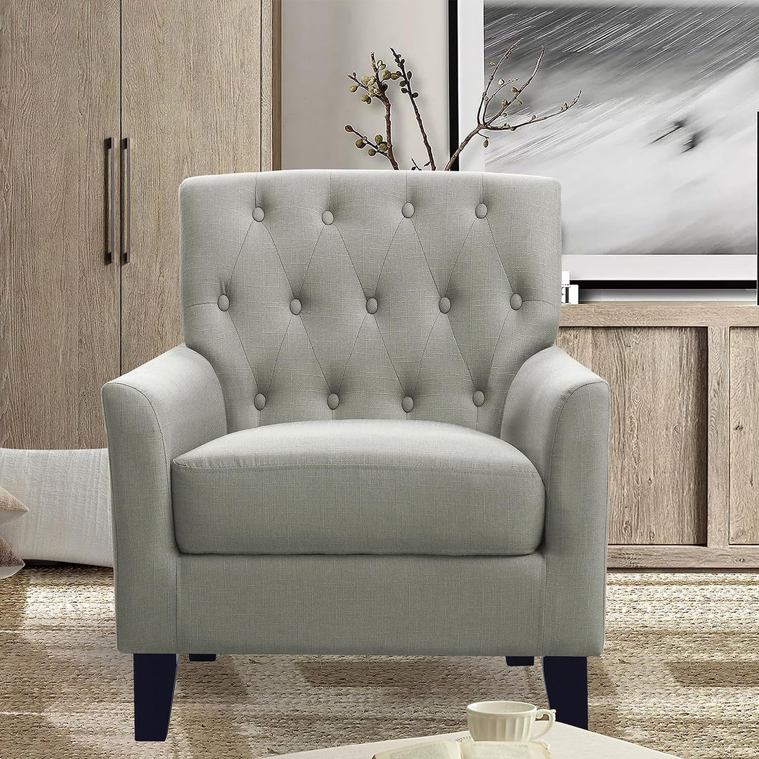 Keene 30Accent Fabric Upholstered Arm Tufted Chair Grey