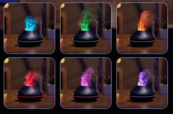 Volcanic Aroma Diffuser & USB Humidifier with Flame Light