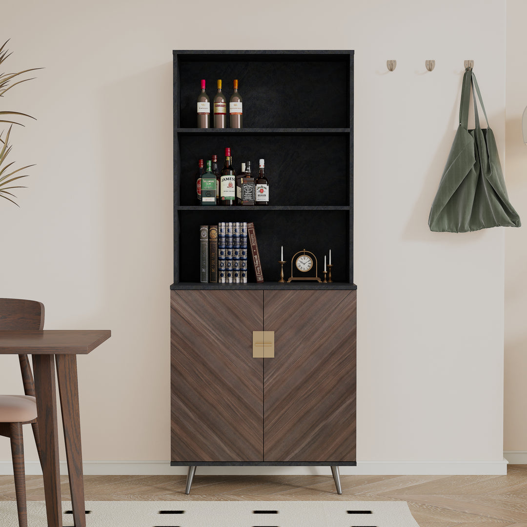 Accent Bar Cabinet with Doors and Storage for Living Room