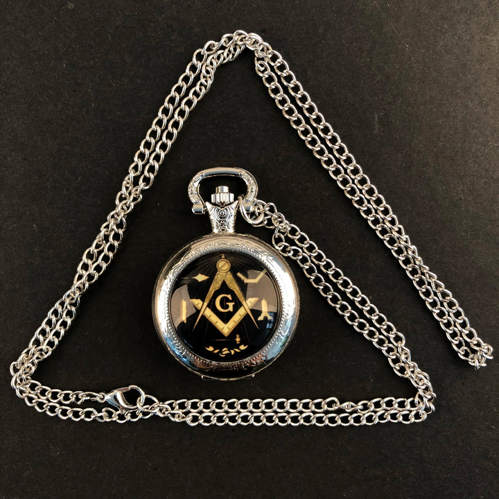 Creative Quartz Movement Pocket Watch with Masonic G Symbol