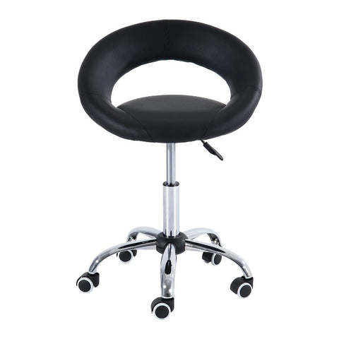 Black Saddle Adjustable Hydraulic Rolling Swivel Massage Salon Stool Chair