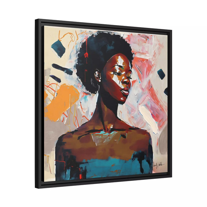 African American Soul Portrait Canvas Wall Art with Frame by QueenNoble