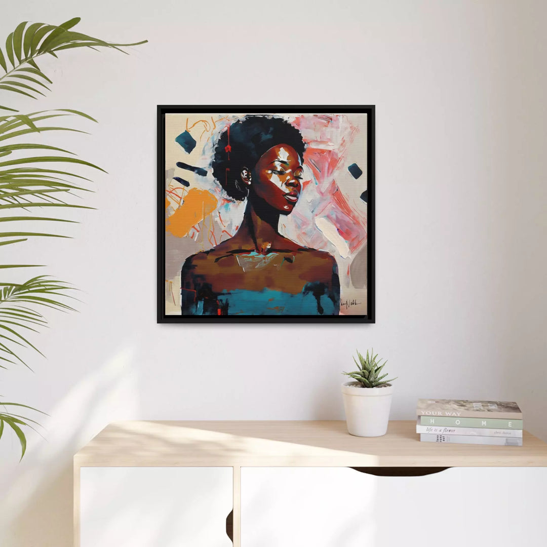 African American Soul Portrait Canvas Wall Art with Frame by QueenNoble