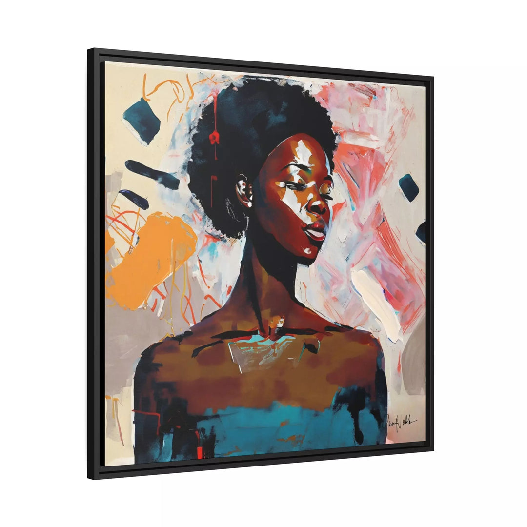 African American Soul Portrait Canvas Wall Art with Frame by QueenNoble