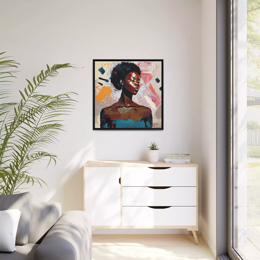 African American Soul Portrait Canvas Wall Art with Frame by QueenNoble