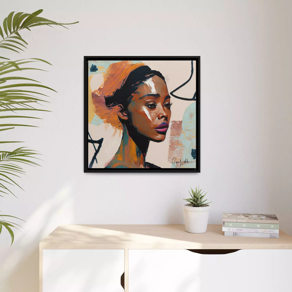 African Woman Portrait Canvas Wall Art with Frame by QueenNoble