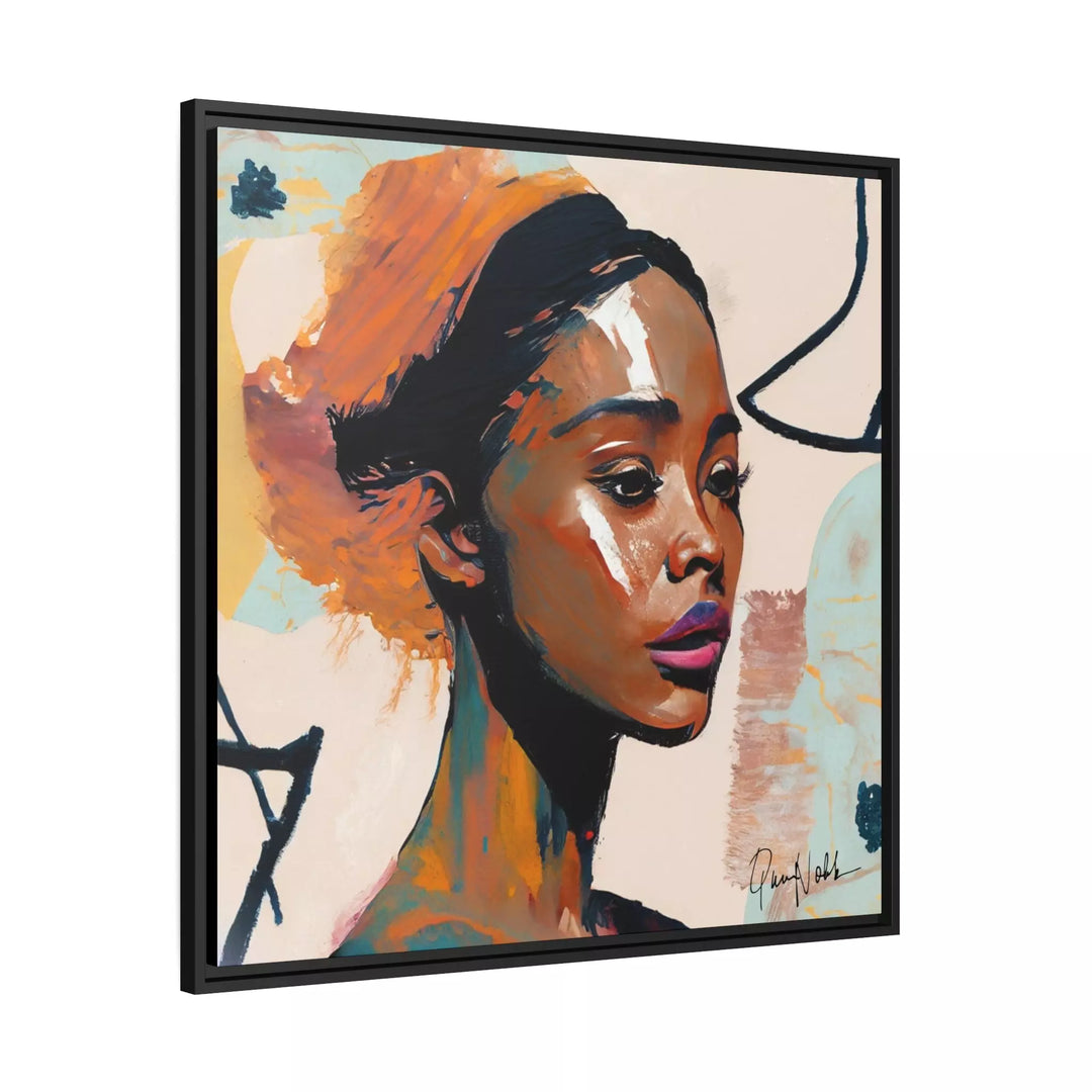 African Woman Portrait Canvas Wall Art with Frame by QueenNoble