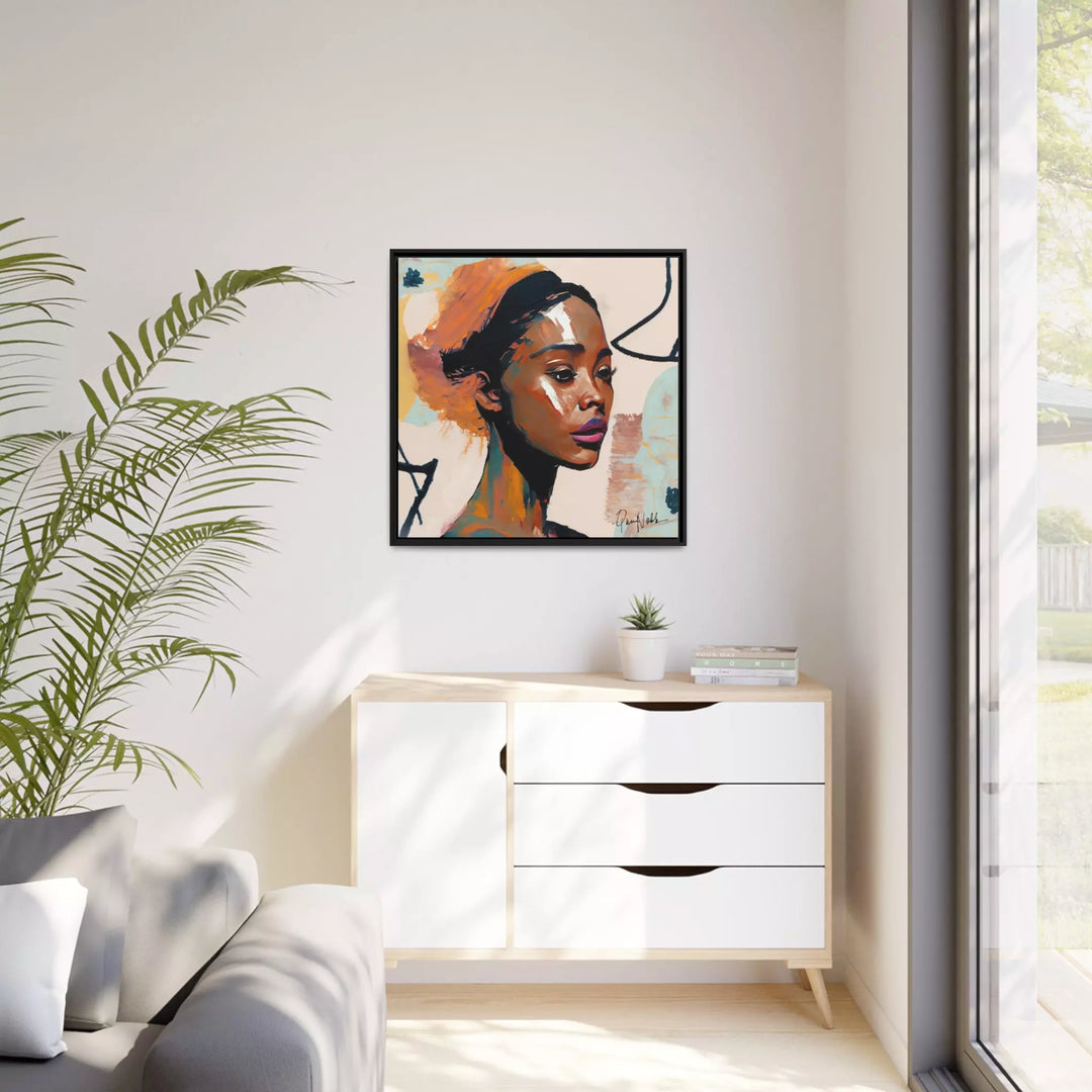 African Woman Portrait Canvas Wall Art with Frame by QueenNoble