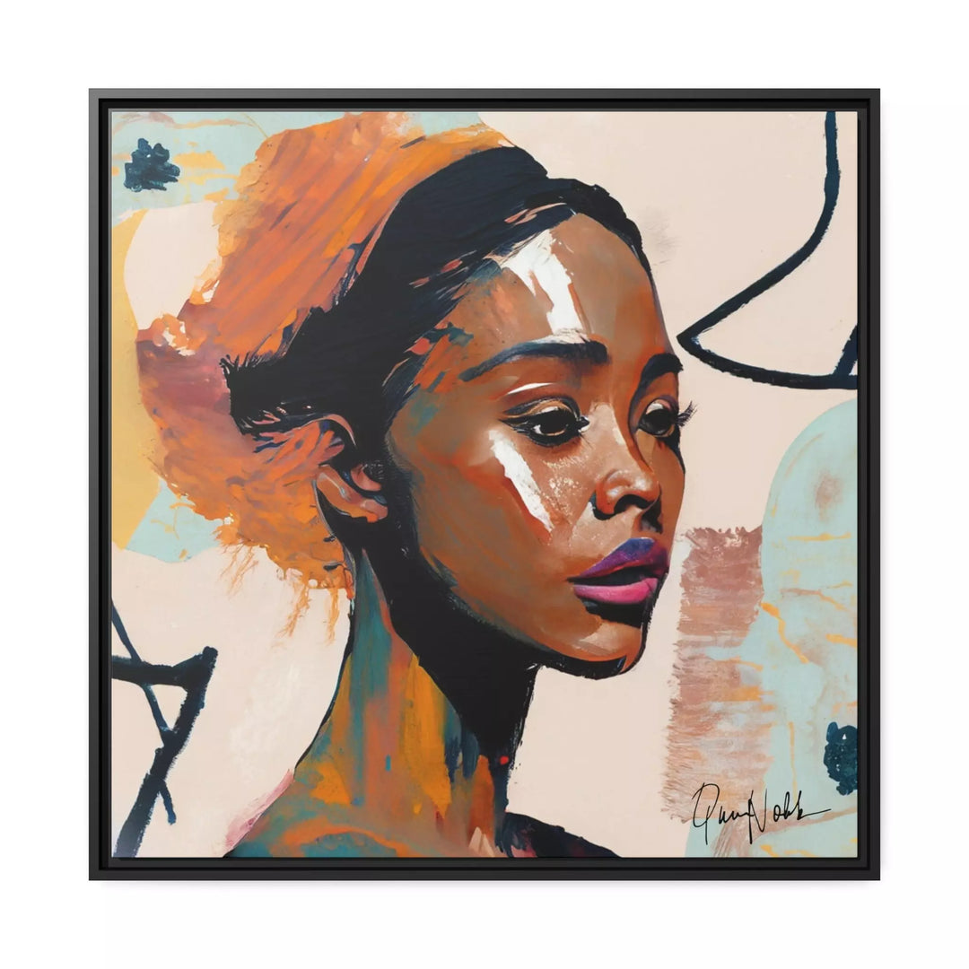 African Woman Portrait Canvas Wall Art with Frame by QueenNoble