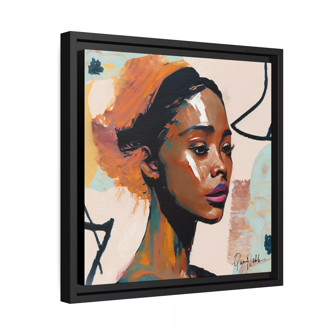 African Woman Portrait Canvas Wall Art with Frame by QueenNoble