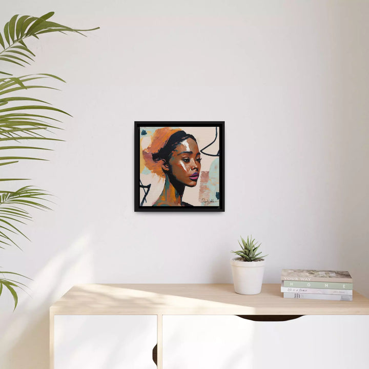 African Woman Portrait Canvas Wall Art with Frame by QueenNoble