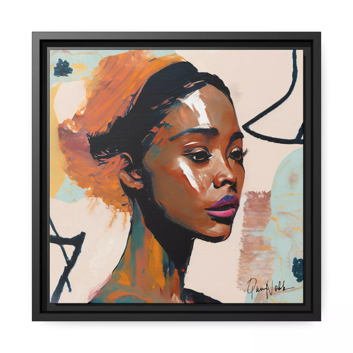 African Woman Portrait Canvas Wall Art with Frame by QueenNoble