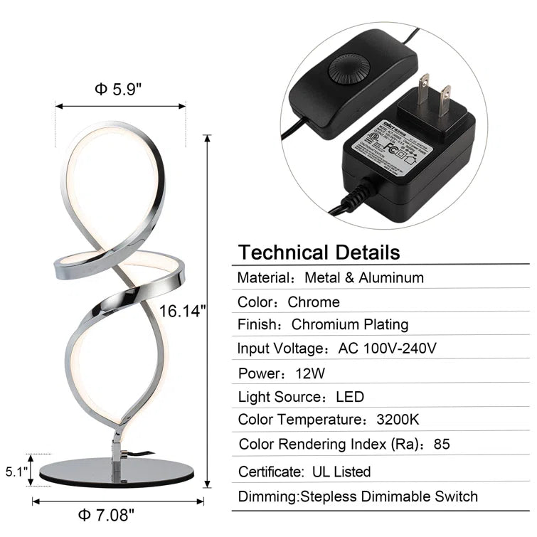 Minimalist Sleek Spiral Table Lamp