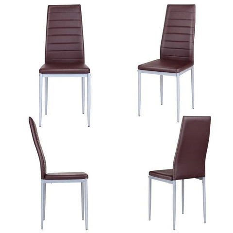 Set of 4 Modern Dining Chairs with Metal Legs