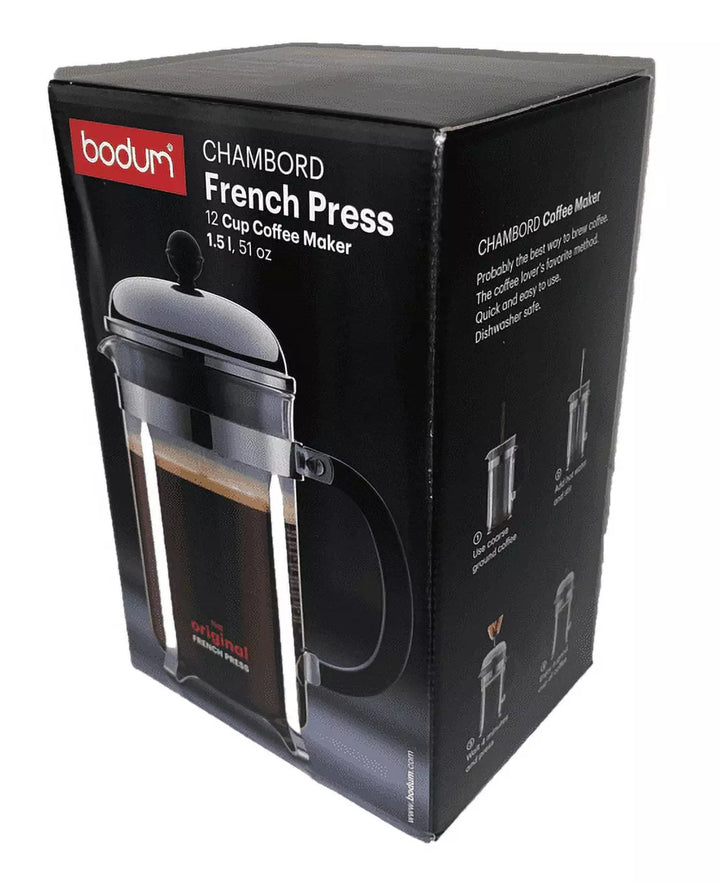 Bodum Chambord French Press Coffee Maker, 51 Ounce, Stainless Steel