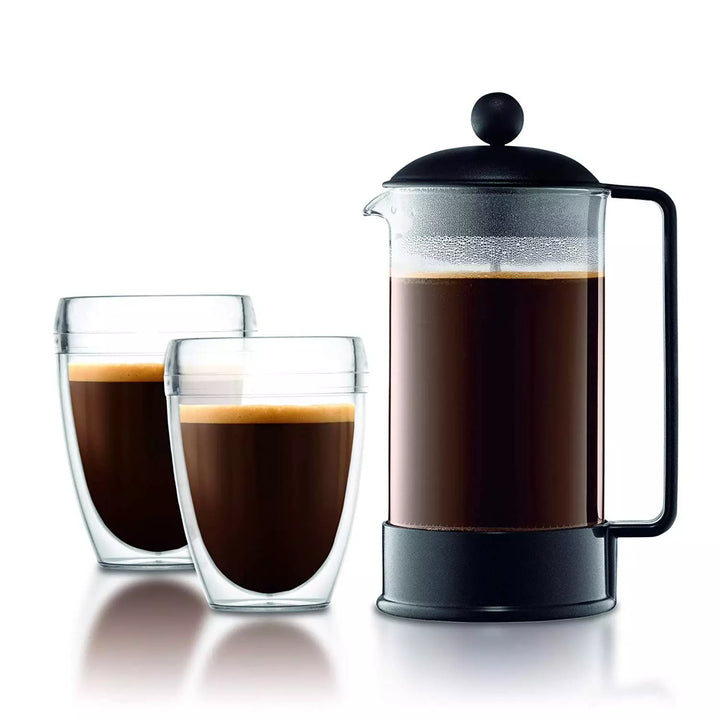 Bodum French Press Coffee Maker with Borosilicate Glass Carafe, 34 Ounce, Black