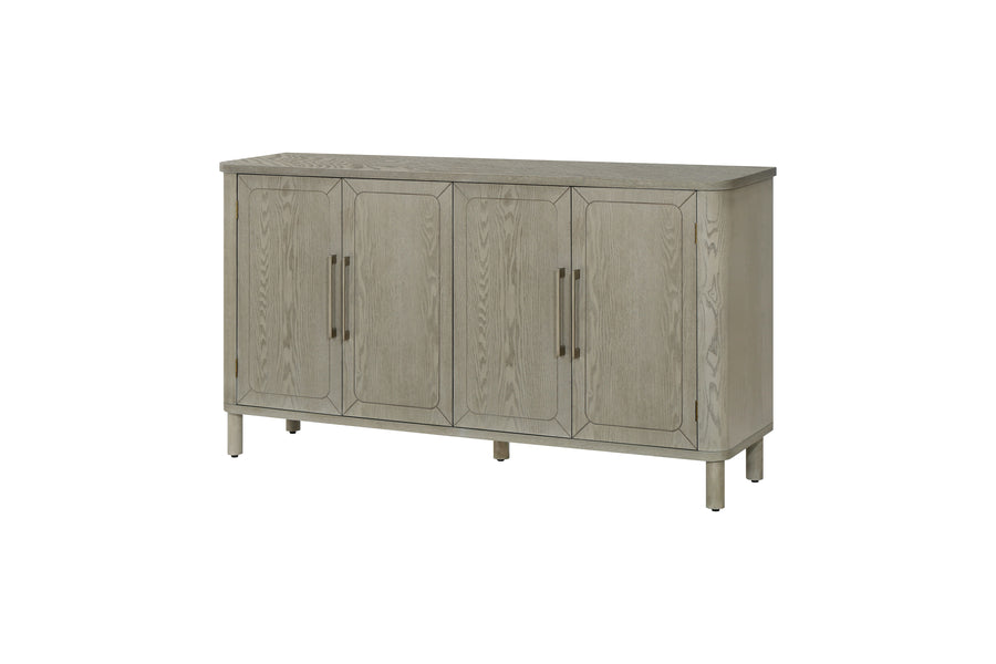 Curved Countertop 4-Door Storage Cabinet