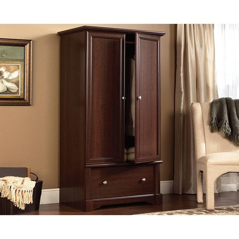 Rustic Cherry Drawer and Garment Rod Wardrobe Armoire