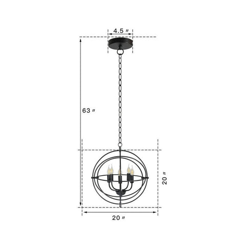 5 Light Brass Rustic Industrial Rotating Metal Chandelier